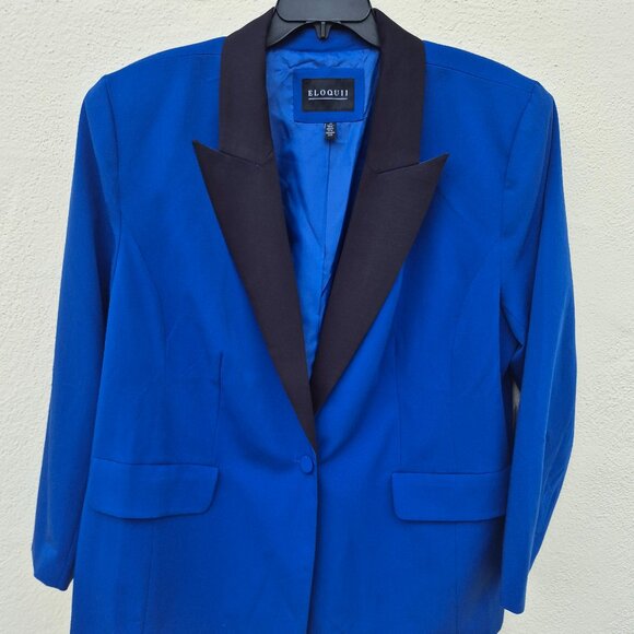 NWT Eloquii Cobalt Blue Tuxedo Blazer Size 22 - Picture 3 of 14